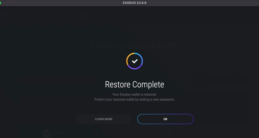 Exodus wallet sync to device feature